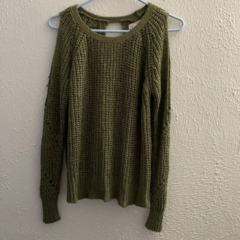 Olive green flirty sweater